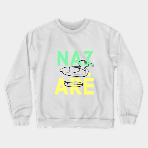 Nazare minimal Portugal Portugal travel travelling surfing surf Crewneck Sweatshirt by Tropical Blood